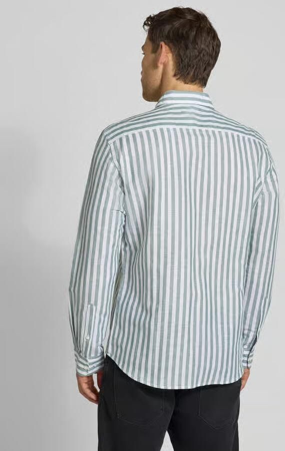 Jake*s Slim fit business-overhemd van linnenmix met kentkraag - Foto 2