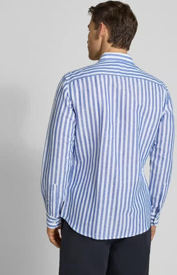Jake*s Slim fit business-overhemd van linnenmix met kentkraag - Foto 2