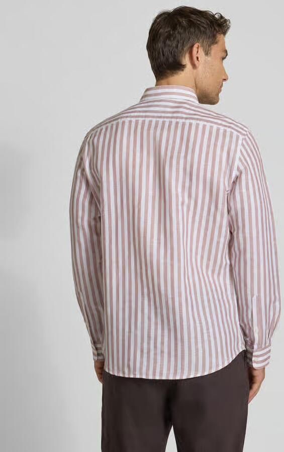 Jake*s Slim fit business-overhemd van linnenmix met kentkraag - Foto 2