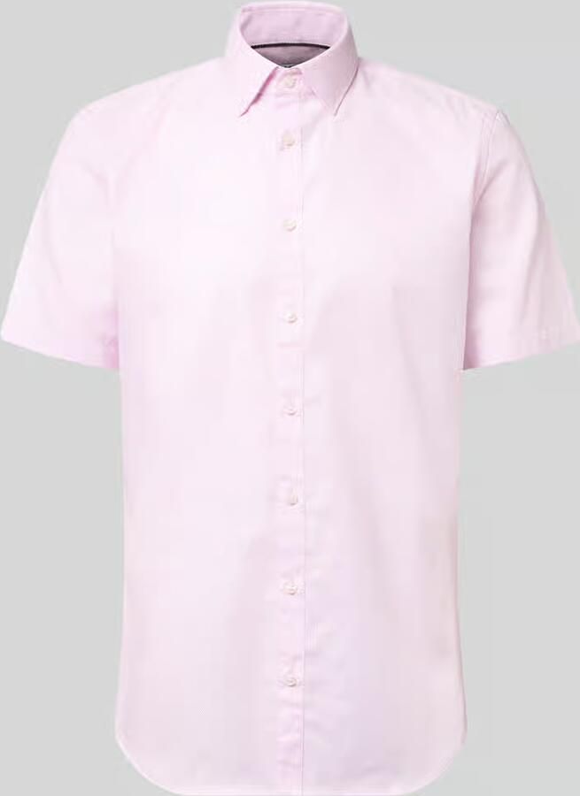 Jake*s slim fit businessoverhemd van katoen met kentkraag