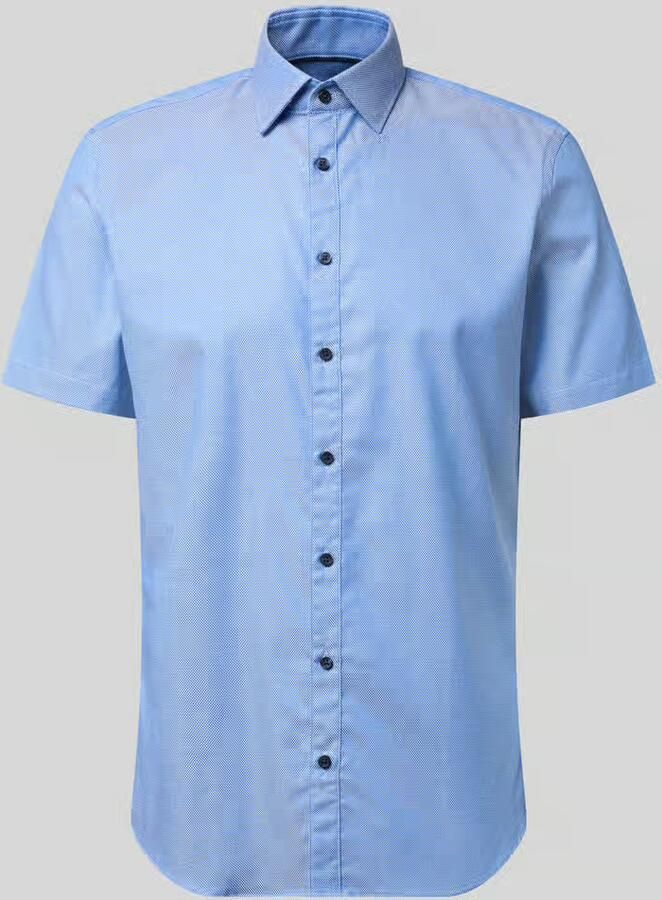 Jake*s slim fit businessoverhemd van katoen met kentkraag