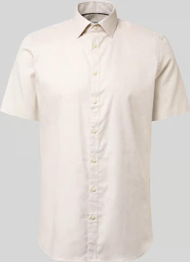 Jake*s slim fit businessoverhemd van katoen met kentkraag