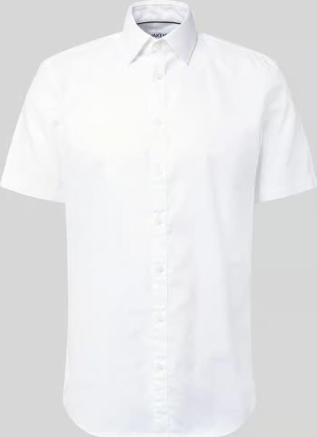 Jake*s slim fit businessoverhemd van katoen met kentkraag