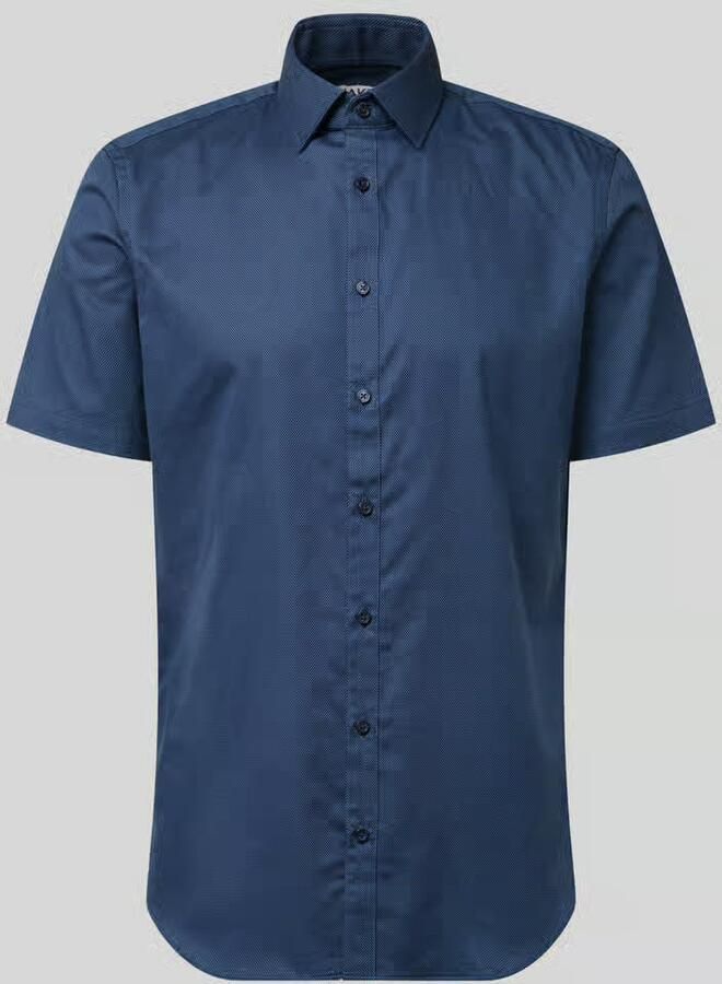Jake*s slim fit businessoverhemd van katoen met kentkraag