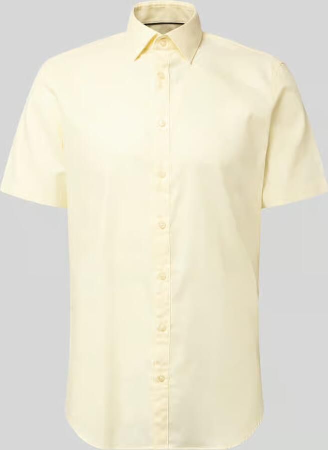 Jake*s slim fit businessoverhemd van katoen met kentkraag
