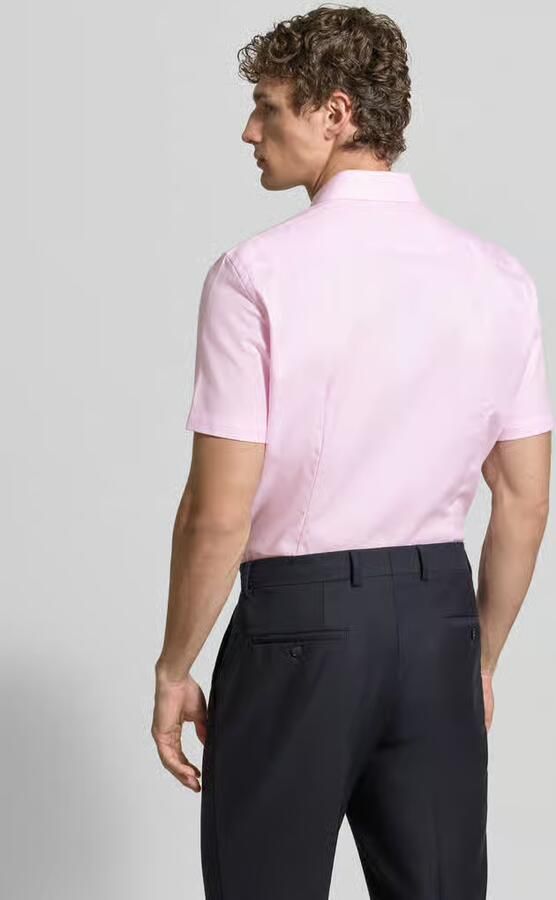 Jake*s slim fit businessoverhemd van katoen met kentkraag - Foto 2