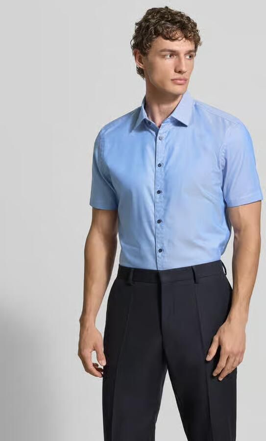 Jake*s slim fit businessoverhemd van katoen met kentkraag - Foto 3