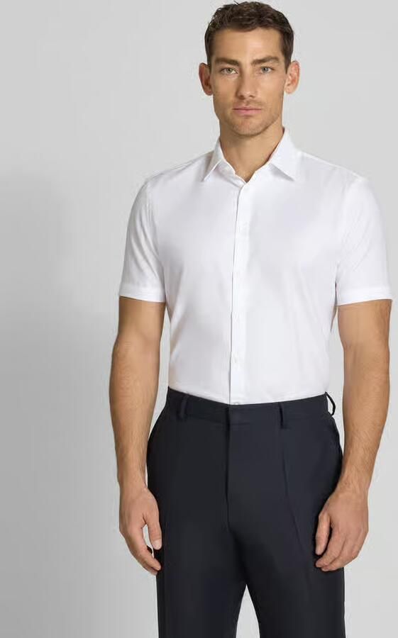 Jake*s slim fit businessoverhemd van katoen met kentkraag - Foto 2