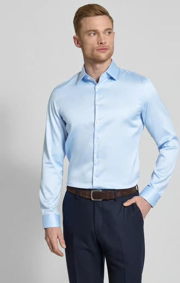 Jake*s Slim fit zakelijk overhemd van satijn - Foto 2