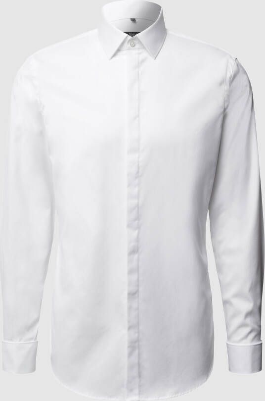 Jake*s Slim fit smokingoverhemd van twill