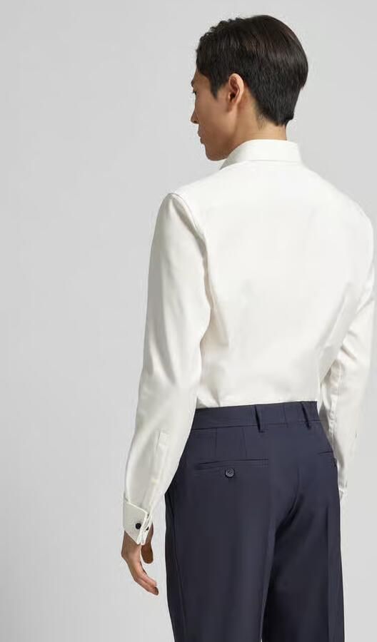 Jake*s Slim fit zakelijk overhemd met kentkraag