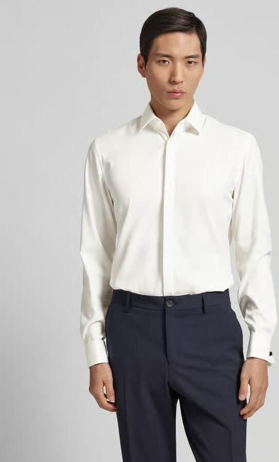 Jake*s Slim fit zakelijk overhemd met kentkraag - Foto 2