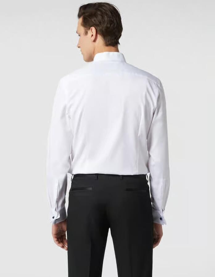 Jake*s slim fit smokingoverhemd van twill - Foto 3