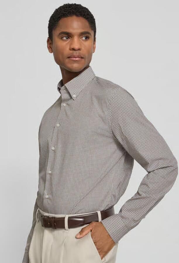 Jake*s slim fit zakelijk hemd met button-downkraag