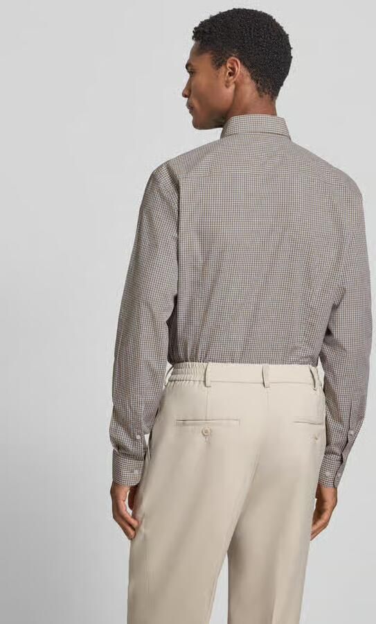 Jake*s slim fit zakelijk hemd met button-downkraag