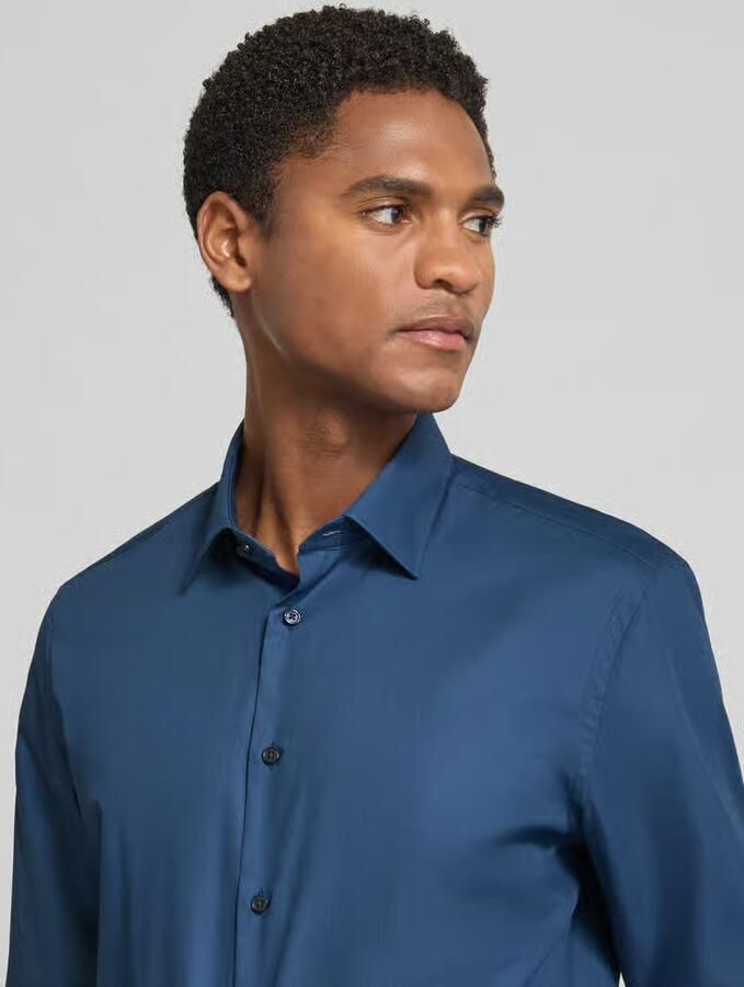Jake*s slim fit zakelijk hemd met extra lange mouw
