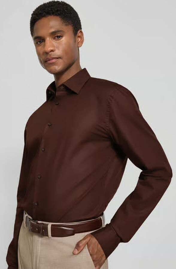 Jake*s slim fit zakelijk hemd met extra lange mouw
