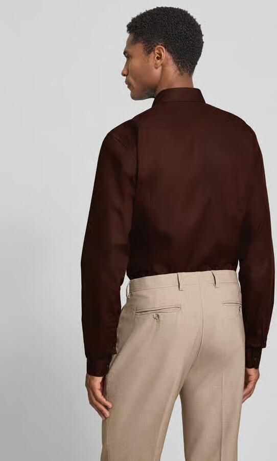 Jake*s slim fit zakelijk hemd met extra lange mouw