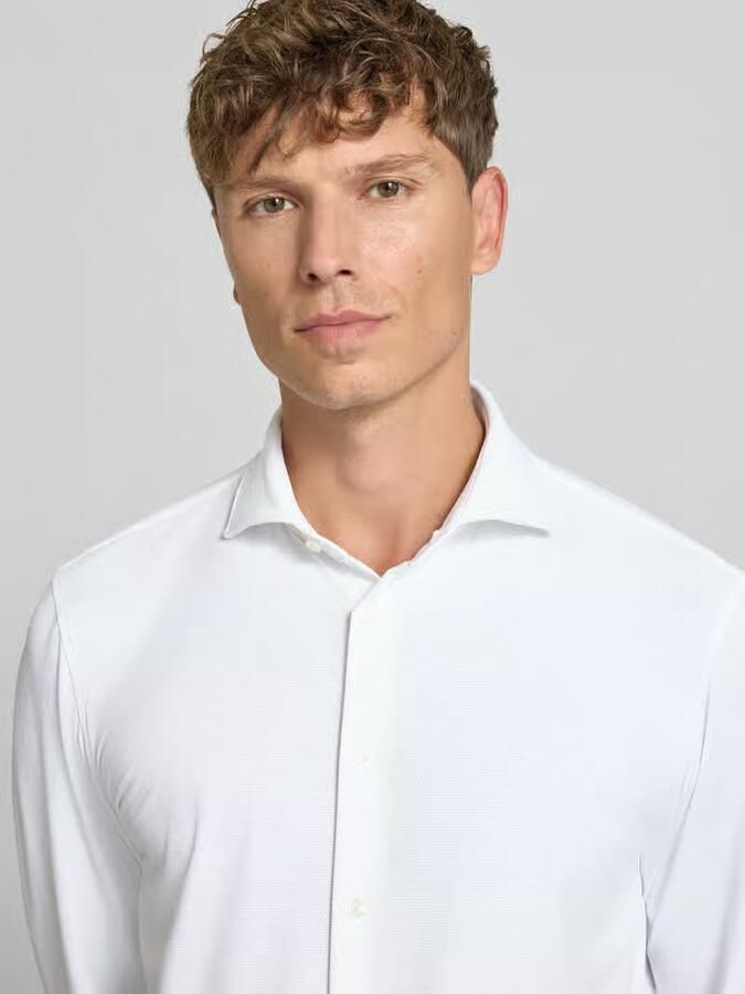 Jake*s slim fit zakelijk hemd met haaikraag