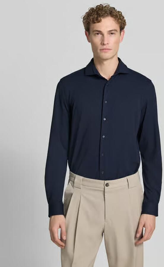 Jake*s slim fit zakelijk hemd met haaikraag - Foto 3
