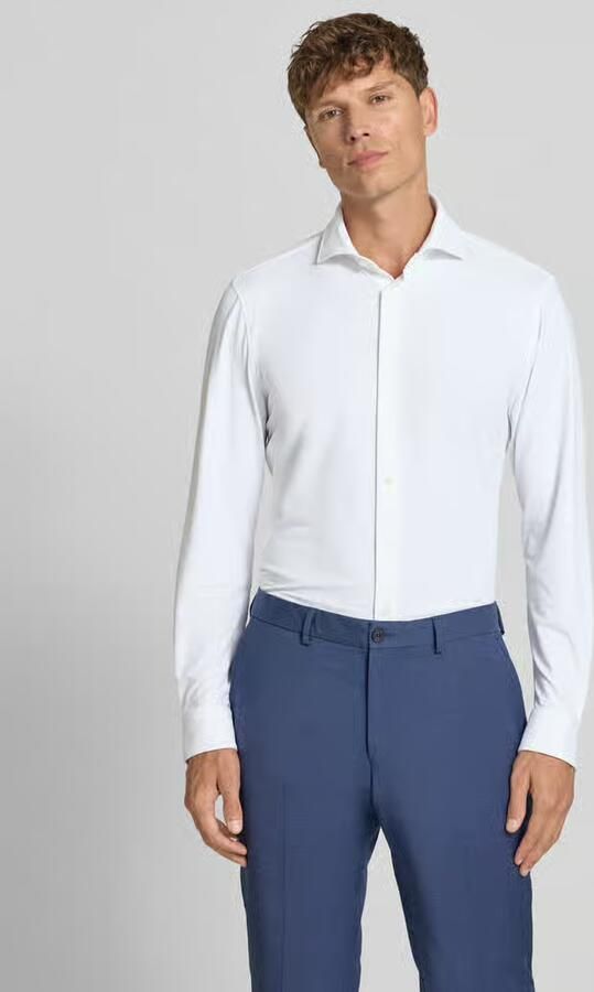 Jake*s slim fit zakelijk hemd met haaikraag - Foto 3