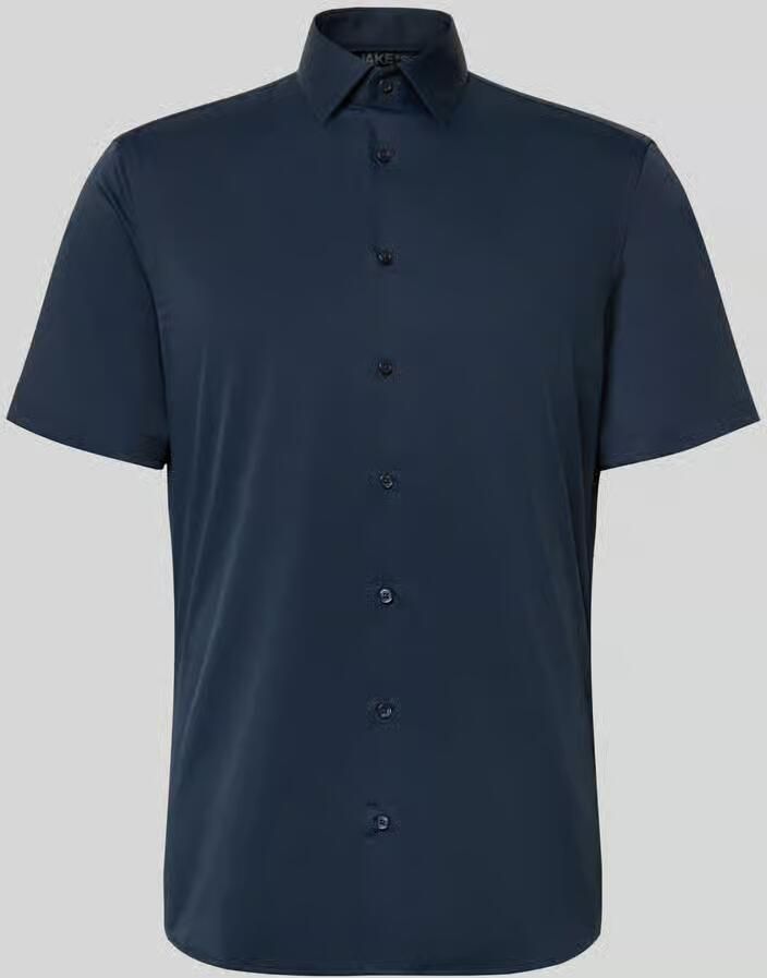 Jake*s slim fit zakelijk hemd met kentkraag - Foto 2