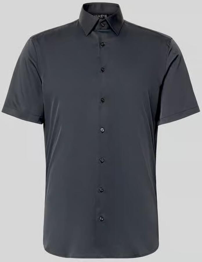 Jake*s slim fit zakelijk hemd met kentkraag - Foto 2