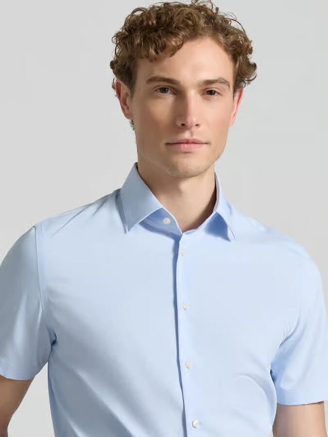 Jake*s slim fit zakelijk hemd met kentkraag