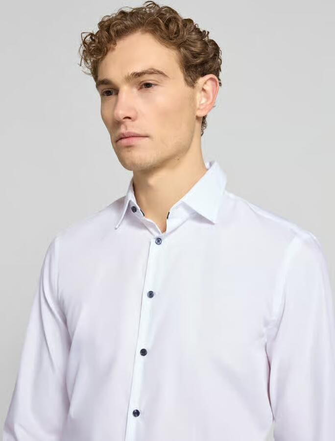 Jake*s Slim fit zakelijk overhemd met knoopsluiting