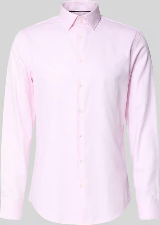 Jake*s slim fit zakelijk hemd met kentkraag