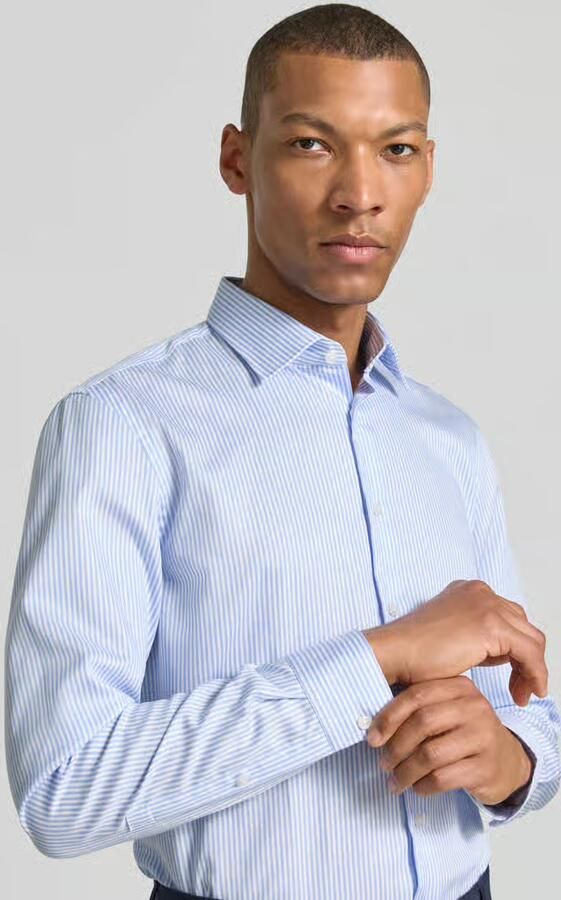 Jake*s slim fit zakelijk hemd met kentkraag