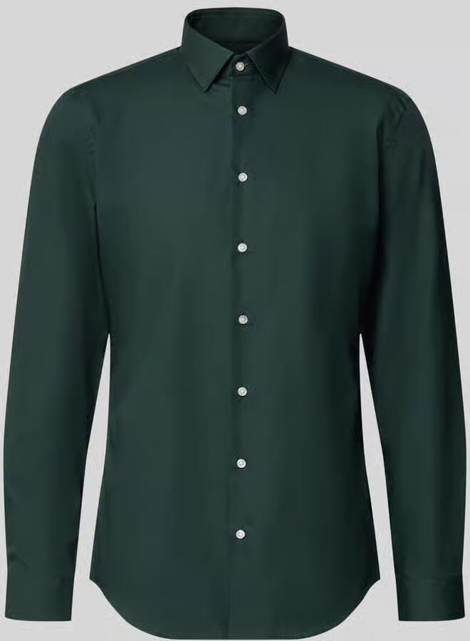 Jake*s slim fit zakelijk hemd met kentkraag