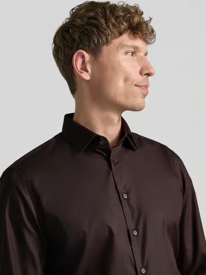 Jake*s slim fit zakelijk hemd met kentkraag