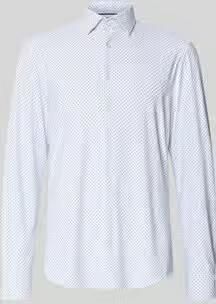 Jake*s slim fit zakelijk hemd met kentkraag