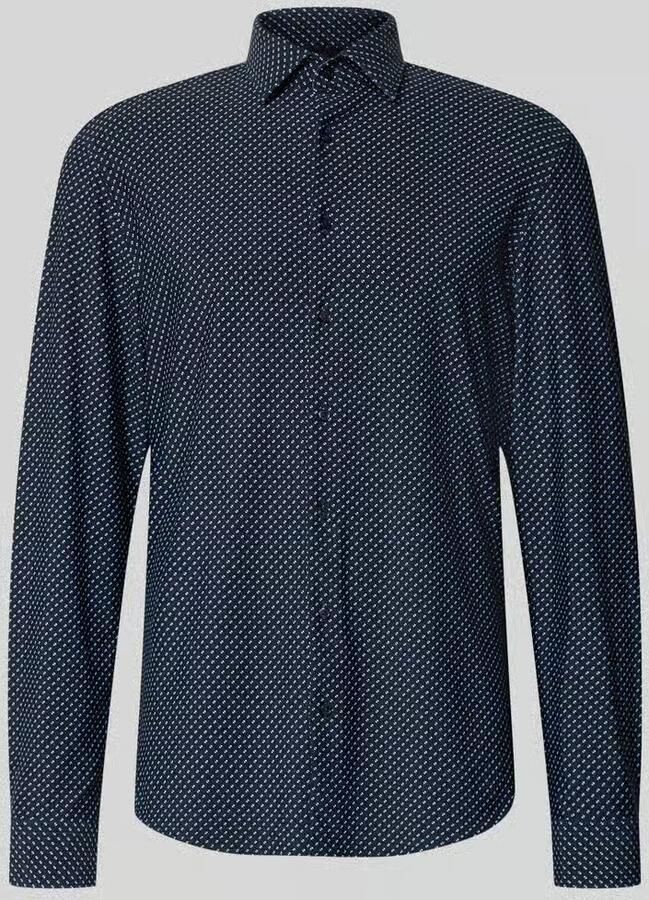 Jake*s slim fit zakelijk hemd met kentkraag