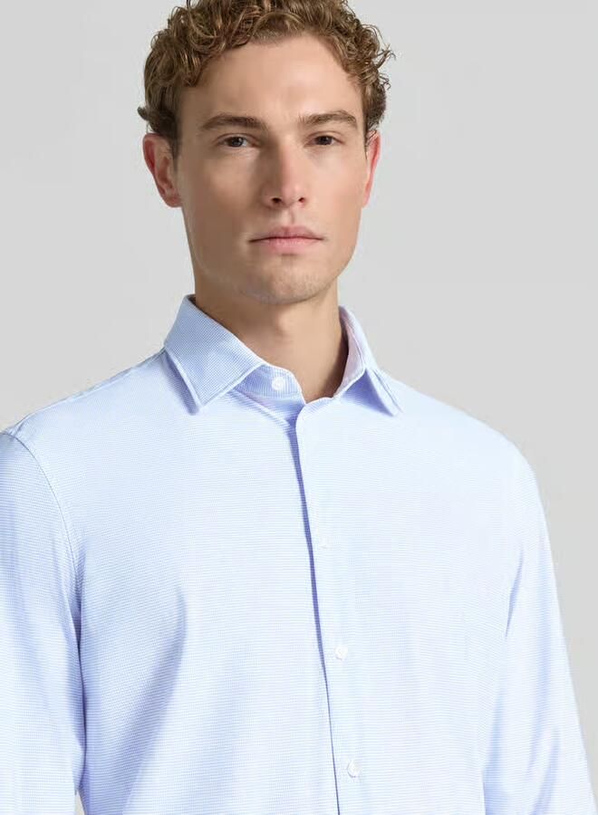 Jake*s slim fit zakelijk hemd met kentkraag