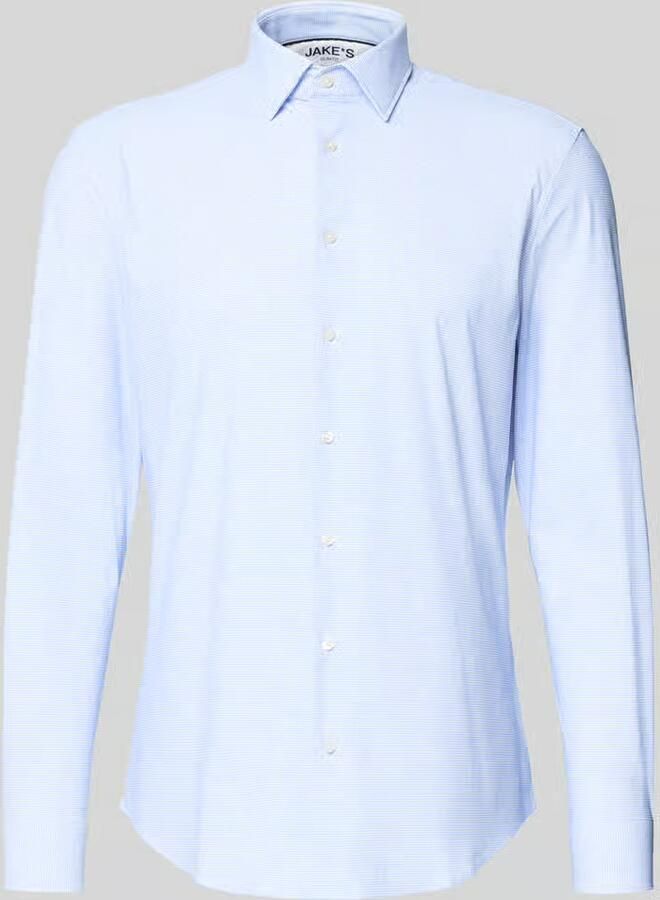 Jake*s slim fit zakelijk hemd met kentkraag - Foto 2