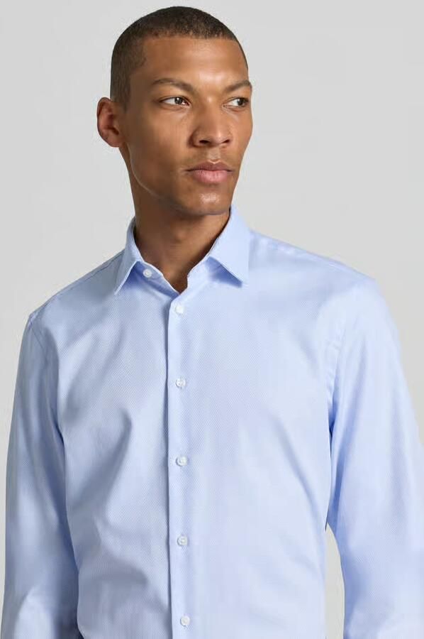Jake*s slim fit zakelijk hemd met kentkraag