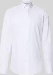 Jake*s slim fit zakelijk hemd met kentkraag