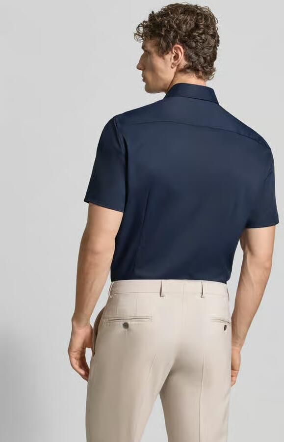 Jake*s slim fit zakelijk hemd met kentkraag