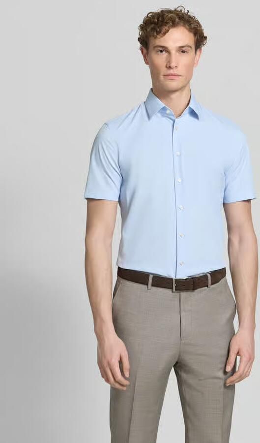 Jake*s slim fit zakelijk hemd met kentkraag - Foto 4