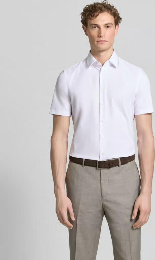 Jake*s slim fit zakelijk hemd met kentkraag - Foto 3