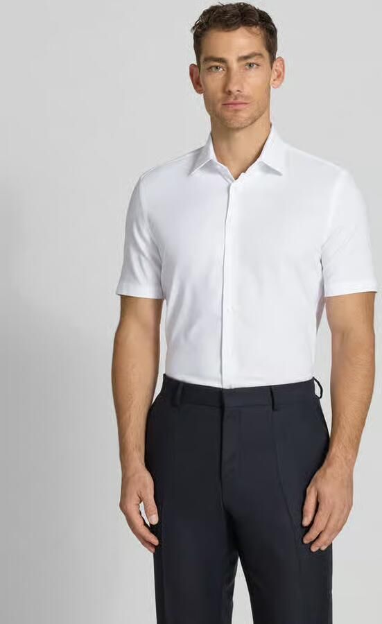 Jake*s slim fit zakelijk hemd met kentkraag - Foto 4
