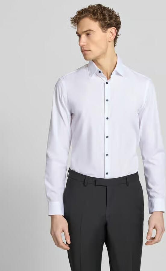 Jake*s Slim fit zakelijk overhemd met knoopsluiting - Foto 3