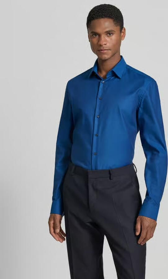Jake*s slim fit zakelijk hemd met kentkraag - Foto 4