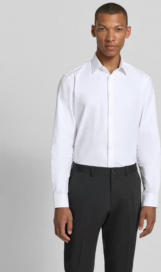 Jake*s slim fit zakelijk hemd met kentkraag - Foto 2