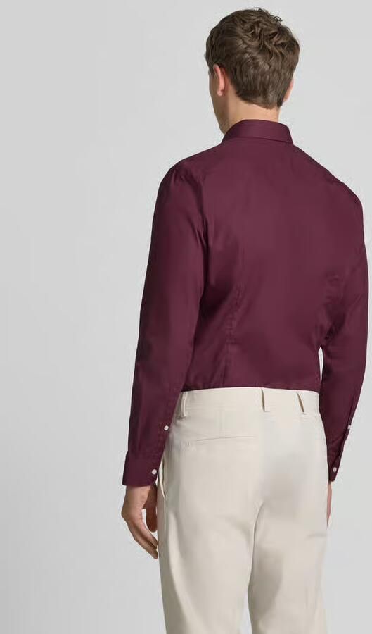 Jake*s slim fit zakelijk hemd met kentkraag