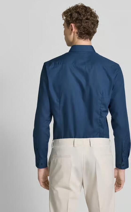 Jake*s slim fit zakelijk hemd met kentkraag