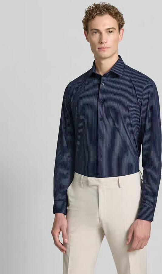 Jake*s slim fit zakelijk hemd met kentkraag - Foto 4