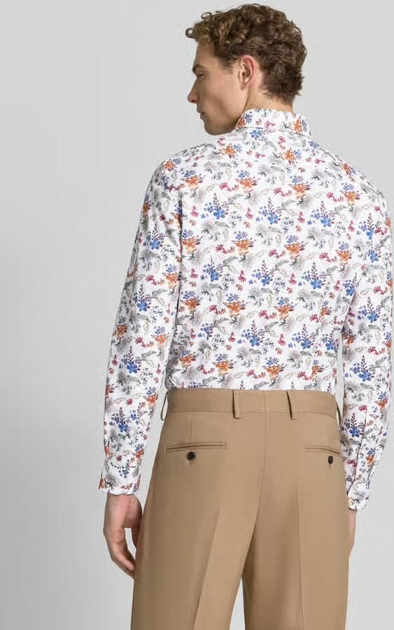 Jake*s slim fit zakelijk hemd met kentkraag - Foto 2